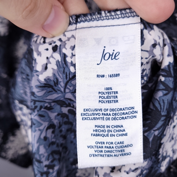 JOIE Women's Baltic Print Ruffle Sleeveless Blouse SMALL - Picture 9 of 10